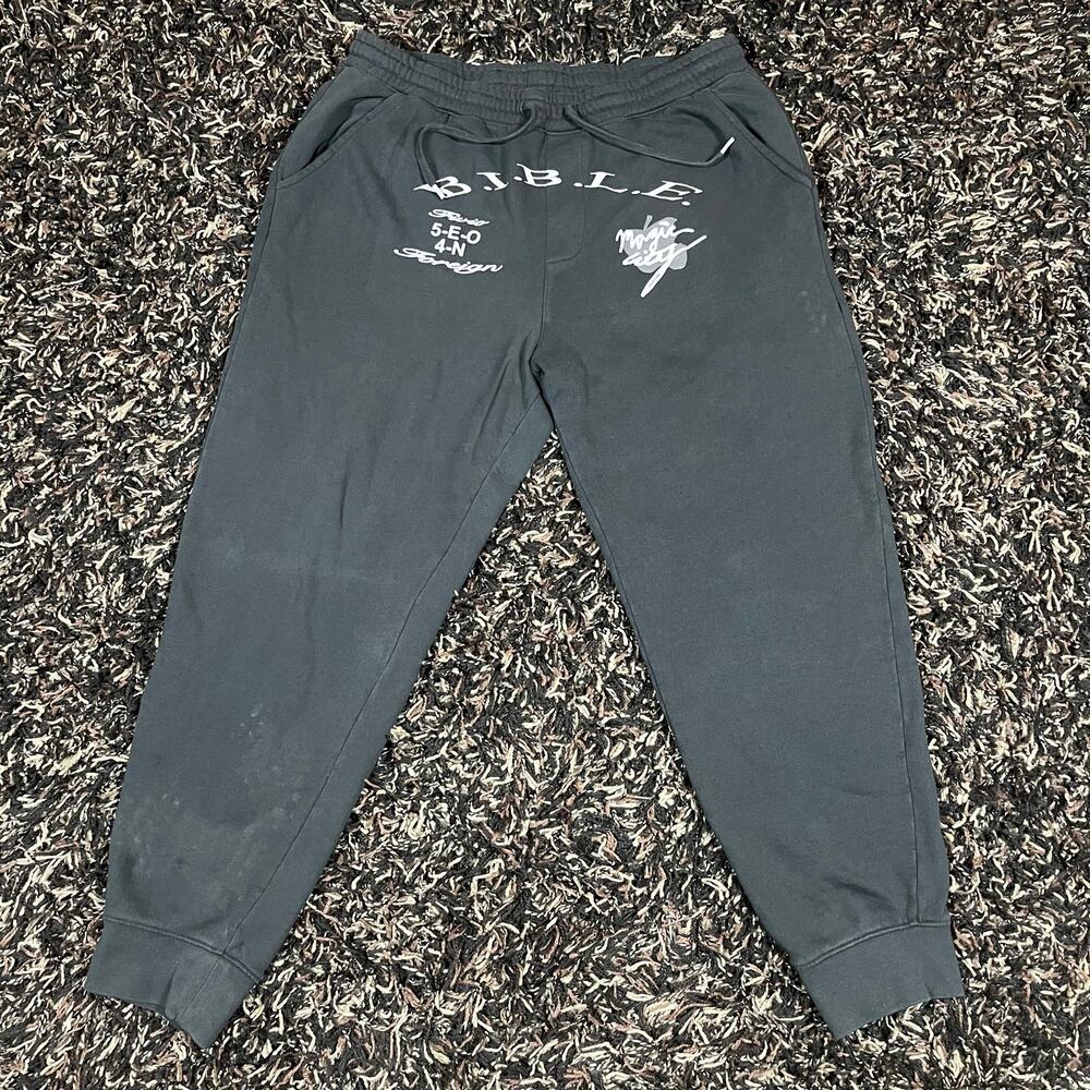 Fivio Foreign 8FS B.I.B.L.E Sweatpants Black Men’s Sz‎ XL New